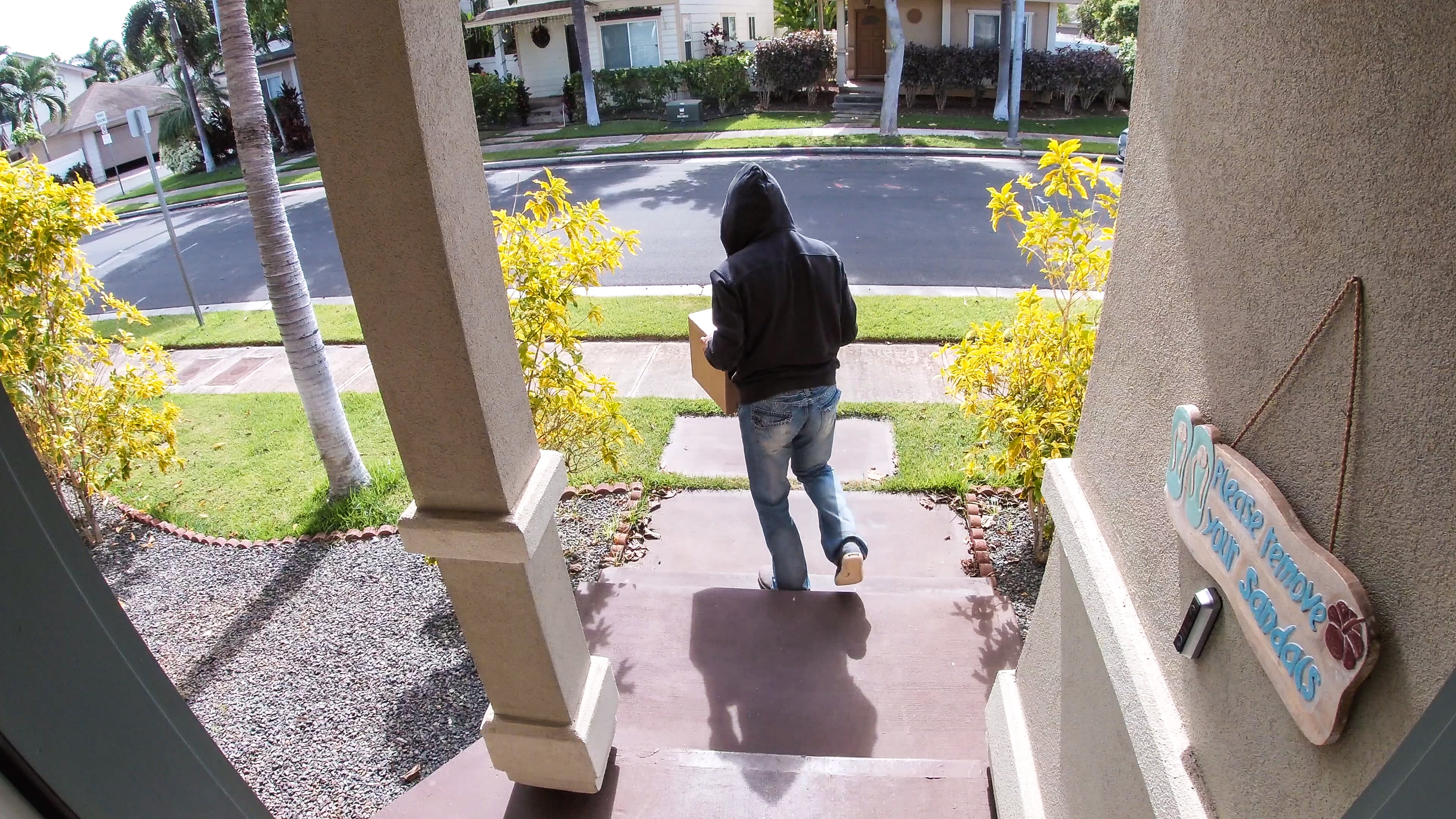 Package thief caught on video stealing box from doorstep